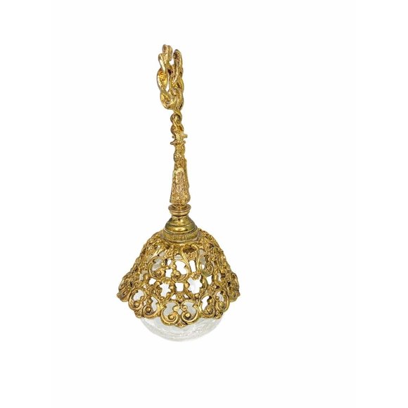 Antique Crystal and Brass Refillable Perfume Bottle I.W. RICE HICE Made in Japan - Picture 4 of 12